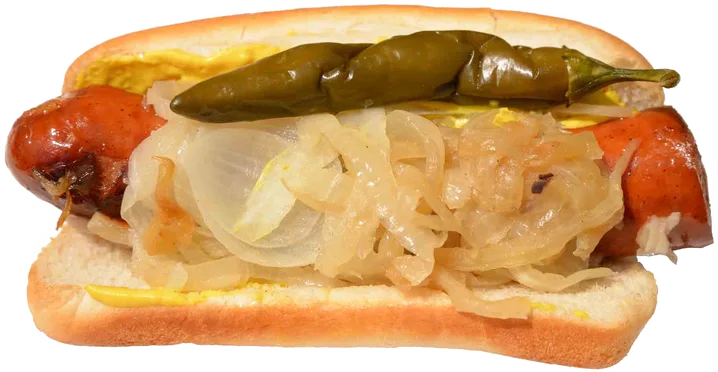 The Original Polish Sausage sandwich, Maxwell Street style
